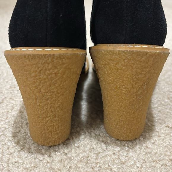 NWOT Franco Sarto Ulayna Suede Faux Shearling Wedge Booties Women’s 7.5 Black - Picture 8 of 11